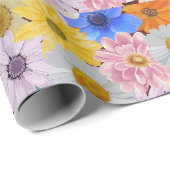 Lebhaftes Daisy Delight Wrapping Paper Geschenkpapier (Rolleneckpunkt)