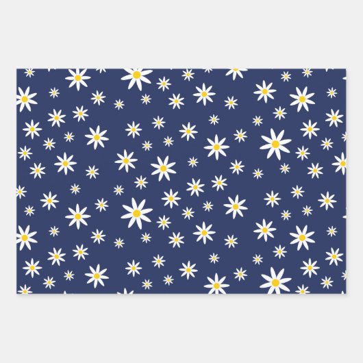 Lebhaftes Daisy Wrapping Paper Sheet Set Geschenkpapier Set (Vorderseite 2)