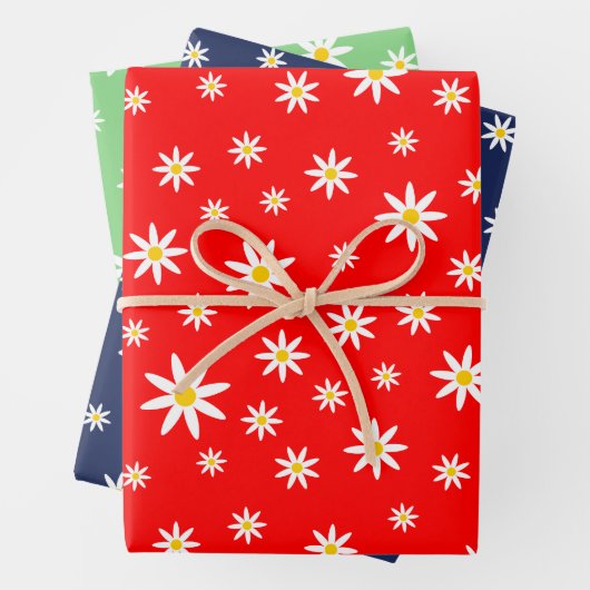 Lebhaftes Daisy Wrapping Paper Sheet Set Geschenkpapier Set (Beispiel)