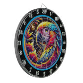 Lebhaftes Dartboard mit tropischem Parrot-Design Dartscheibe (Vorderseite Links)