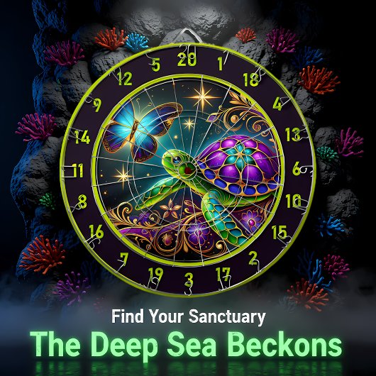 Lebhaftes Dekor der Turtle Butterfly Lodge Dartscheibe