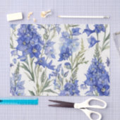 Lebhaftes Delphinium Watercolor-Muster in fett bla Seidenpapier (Handwerk)