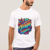 Lebhaftes Design Abstrakter Text Art T - Shirt - " (Vorderseite)
