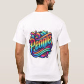 Lebhaftes Design Abstrakter Text Art T - Shirt - " (Rückseite)