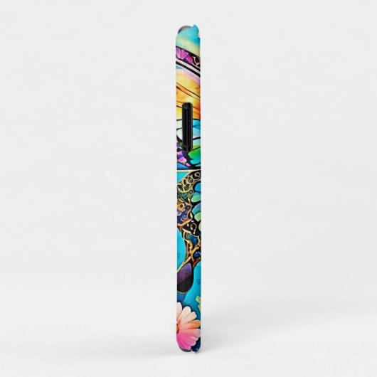 Lebhaftes Design der Blütenschmetterlinge Case-Mate iPhone Hülle (Hinten/Rechts)