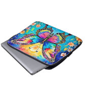 Lebhaftes Design der Blütenschmetterlinge Laptopschutzhülle (Vorne Knopf)