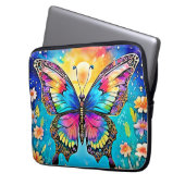 Lebhaftes Design der Blütenschmetterlinge Laptopschutzhülle (Vorderseite Links)