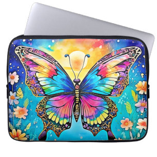 Lebhaftes Design der Blütenschmetterlinge Laptopschutzhülle