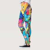 Lebhaftes Design der Blütenschmetterlinge Leggings (Links)