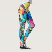Lebhaftes Design der Blütenschmetterlinge Leggings (Rechts)