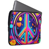 Lebhaftes Design für Friedenszeichen Laptopschutzhülle (Vorne Rechts)