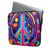 Lebhaftes Design für Friedenszeichen Laptopschutzhülle (Vorderseite Links)