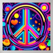 Lebhaftes Design für Friedenszeichen Poster (Vorne)