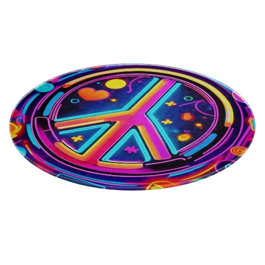 Lebhaftes Design für Friedenszeichen Schneidebrett (Ecke)