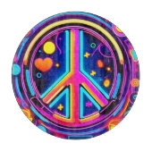 Lebhaftes Design für Friedenszeichen Schneidebrett (Vorderseite)