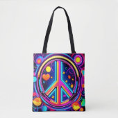Lebhaftes Design für Friedenszeichen Tasche (Vorderseite)