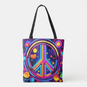 Lebhaftes Design für Friedenszeichen Tasche (Rückseite)