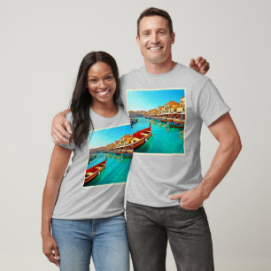 Lebhaftes Design für mediterrane Port Life T-Shirt