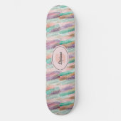 Lebhaftes Diagonal-Pinselmuster (2) Skateboard (Vorderseite)