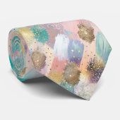 Lebhaftes Diagonal-Pinselmuster Krawatte (Gerollt)