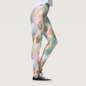 Lebhaftes Diagonal-Pinselmuster Leggings (Rechts)