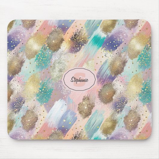 Lebhaftes Diagonal-Pinselmuster Mousepad (Vorne)