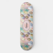 Lebhaftes Diagonal-Pinselmuster Skateboard (Vorderseite)