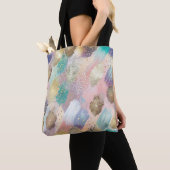 Lebhaftes Diagonal-Pinselmuster Tasche (Von Nahem)