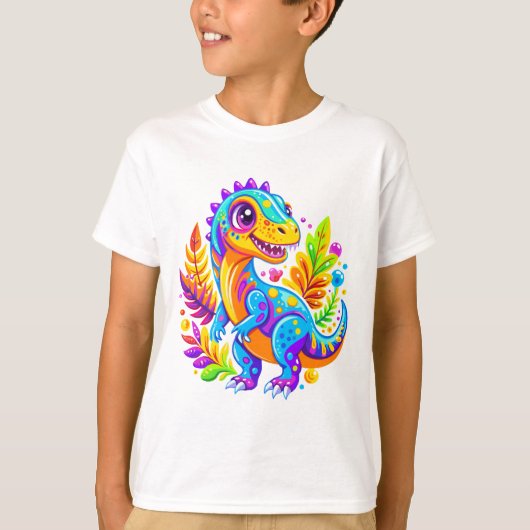 Lebhaftes Dinosaurier Jungle Adventure T-Shirt (Vorderseite)