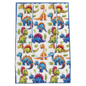 Lebhaftes Dinosaurier-Themed Party Dino-Mite Mittlere Geschenktüte (Rückseite)