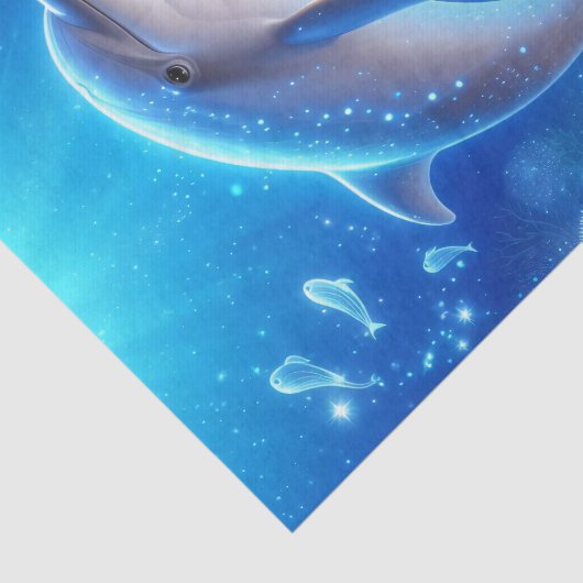 Lebhaftes Dolphin Ocean Reef Dekoupage Seidenpapier (Ausschnitt)