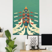 Lebhaftes Dragon Boat Racing Poster (Heimbüro)