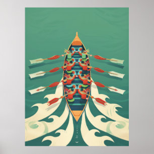 Lebhaftes Dragon Boat Racing Poster
