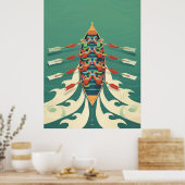 Lebhaftes Dragon Boat Racing Poster (Küche)