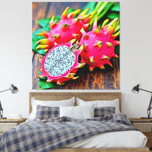 Lebhaftes Dragon Fruit Beauty Design Leinwanddruck