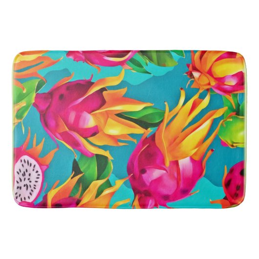 Lebhaftes Dragoon Fruit Pattern Badematte (Vorderseite)