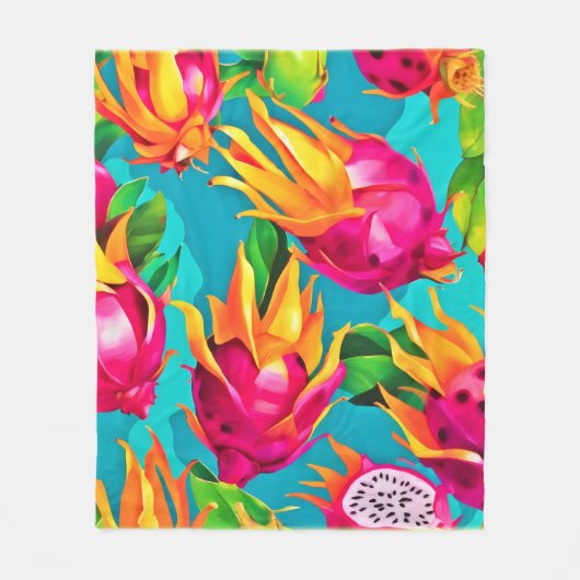 Lebhaftes Dragoon Fruit Pattern Fleecedecke (Vorderseite)