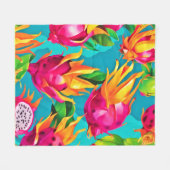 Lebhaftes Dragoon Fruit Pattern Fleecedecke (Vorderseite (Horizontal))