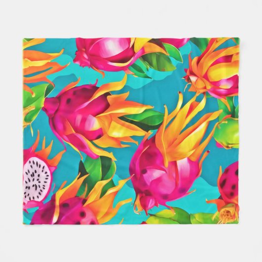 Lebhaftes Dragoon Fruit Pattern Fleecedecke (Vorderseite (Horizontal))