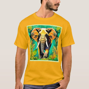 Lebhaftes Dschungel Elephant Scene Design T-Shirt