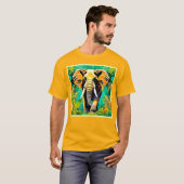 Lebhaftes Dschungel Elephant Scene Design T-Shirt (Vorne ganz)