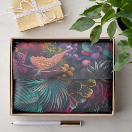 Lebhaftes Dschungel Rhapsody-Hintergrund Seidenpapier (Geschenk)