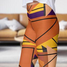 Lebhaftes dunkles Lila Mosaikmuster Leggings