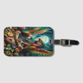 Lebhaftes Duo: Papageien auf Zweig Gepäckanhänger (Vorderseite (Horizontal))