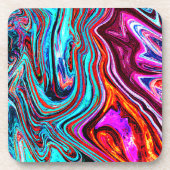 Lebhaftes, dynamisches Abstraktes Muster Getränkeuntersetzer (Vorderseite)