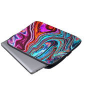 Lebhaftes, dynamisches Abstraktes Muster Laptopschutzhülle (Vorne Knopf)