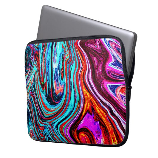 Lebhaftes, dynamisches Abstraktes Muster Laptopschutzhülle (Vorderseite Links)