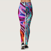 Lebhaftes, dynamisches Abstraktes Muster Leggings (Rückseite)
