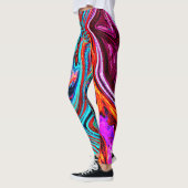 Lebhaftes, dynamisches Abstraktes Muster Leggings (Links)