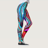 Lebhaftes, dynamisches Abstraktes Muster Leggings (Rechts)